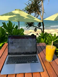 Laptop at the beach